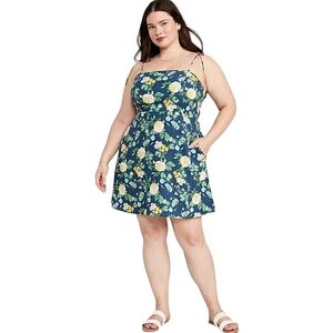 Old Navy Pockets Fit & Flare Tie Straps Smocked Back Floral Print Mini Dress XXL